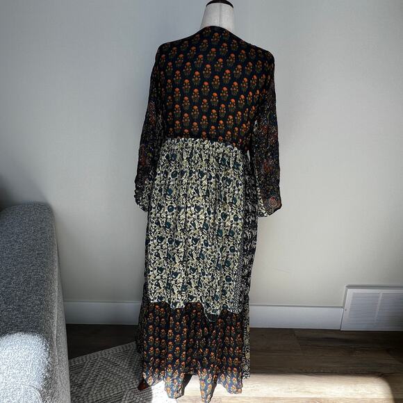 FREE PEOPLE Women's Bombay Mixed Print Duster In Navy Combo - Picture 3 of 9